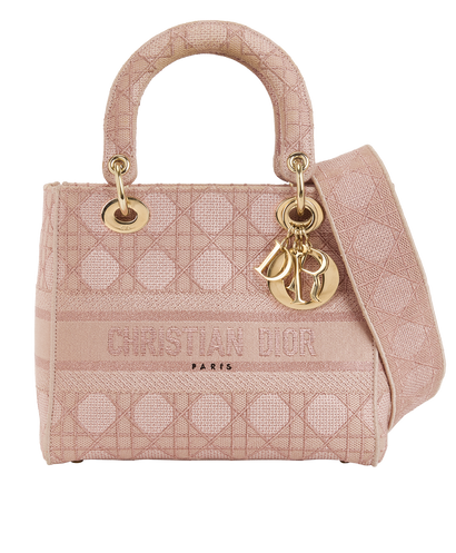 Medium Lady D-Lite, &pound;1,900, Handbags, Pink, Fabric, Front view